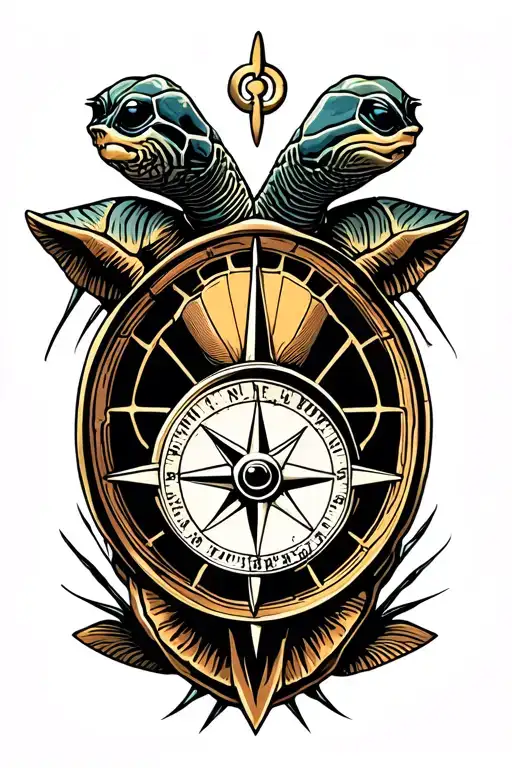 Shellback Turtle With Compass