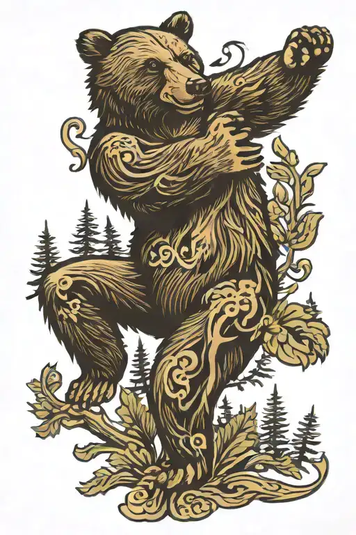 Dancing Bear In The Forest
