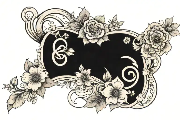 Infinity Symbol With Birth Flowers And Names Incorporated