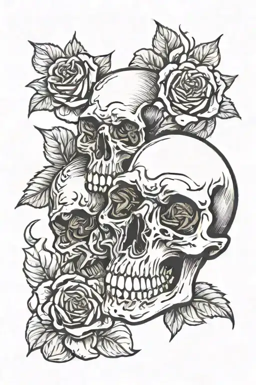 Skull And Roses Wrapped