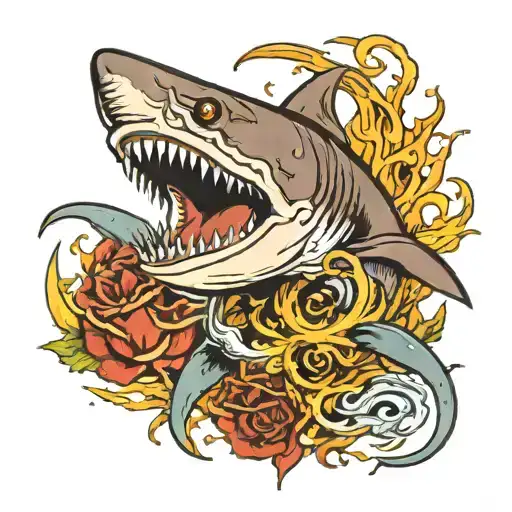 Sword Shark Emerging Victoriously From The Ashes