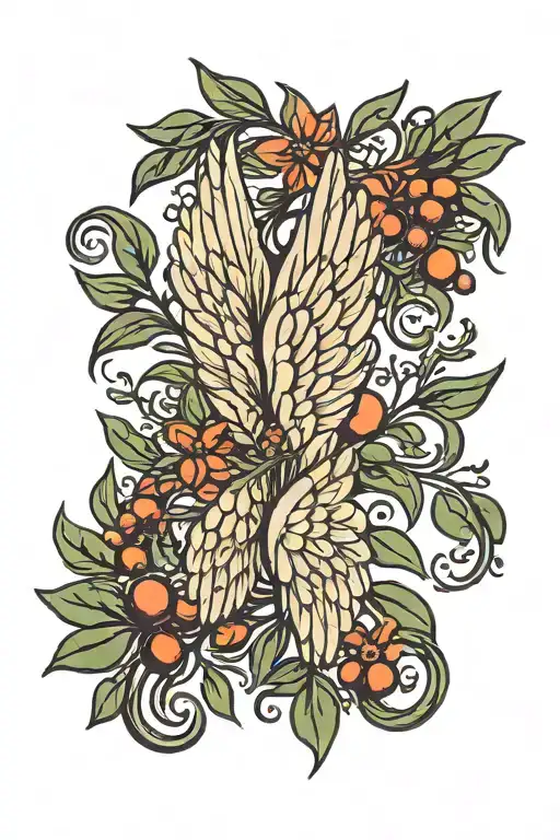 Olive Branch Angel Wings