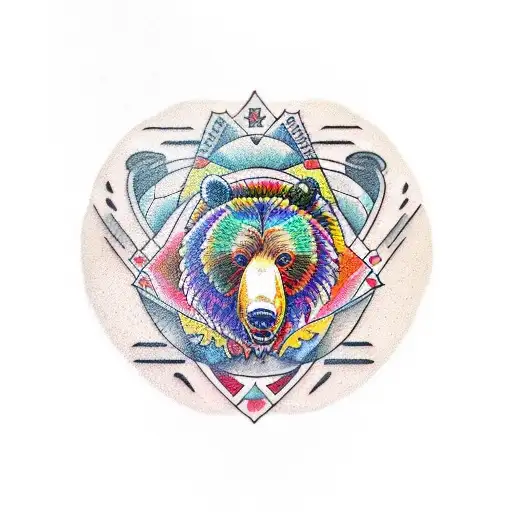 Neotraditional Mandala Grizzly Bear