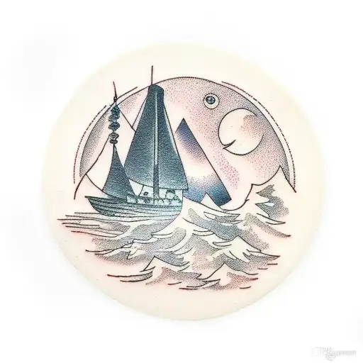 Full Moon Shining Over Forest