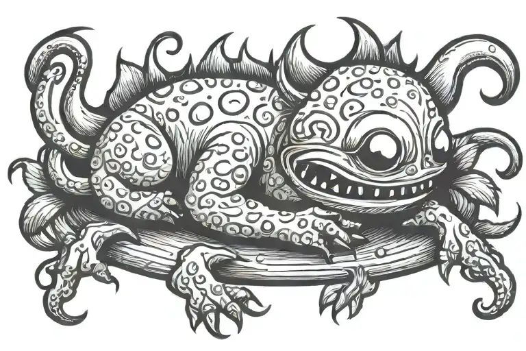 Cute Little Monster Having Nap Time