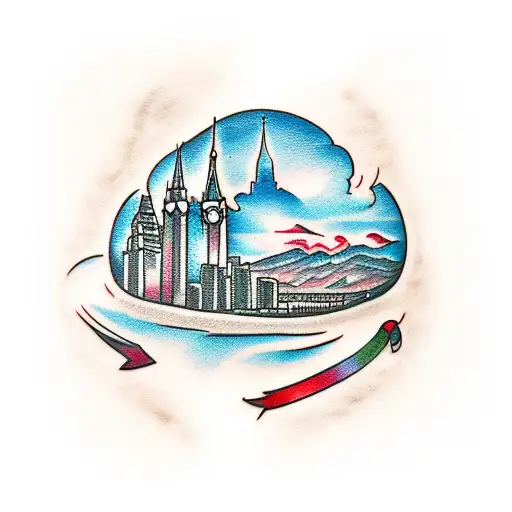 Zurich And New York Skyline