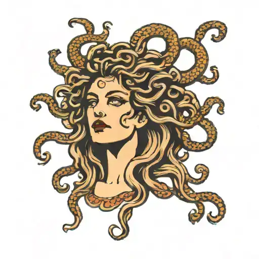 Medusa With Blood Coming Out Of Her Eyes