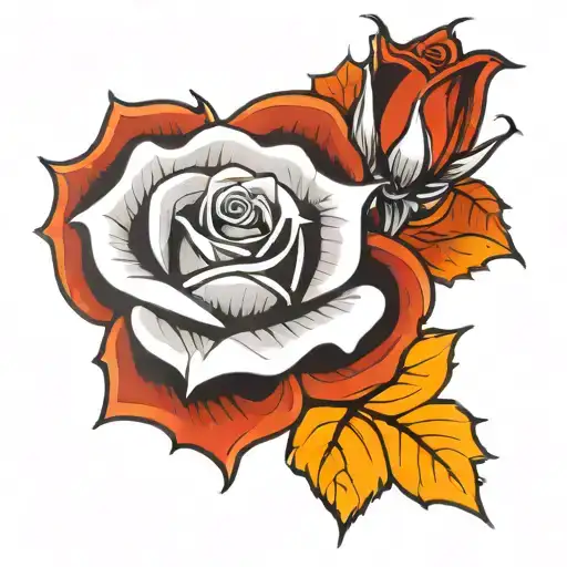 Candle Burning Rose Surrounded