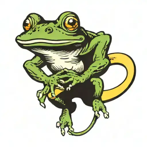 Frog Holding A Banana