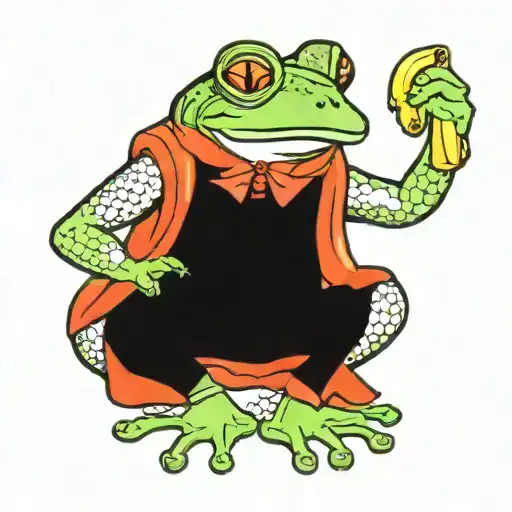 Frog Holding A Banana