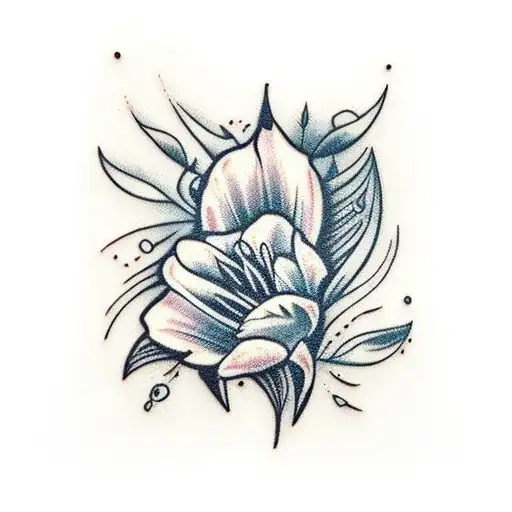 Cardinal Feather With Tulips