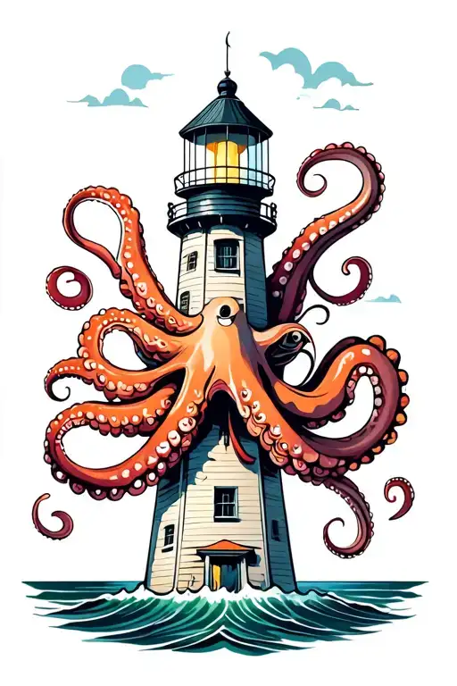 Lighthouse Wrapped In Octopus