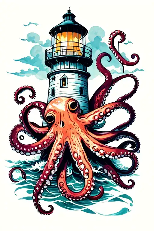 Lighthouse Wrapped In Octopus