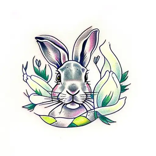 Little Hare Inside A Peony Bud