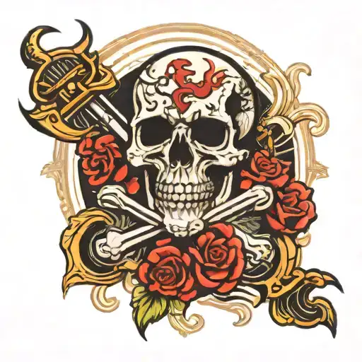 Skorpion And Skull Surrounded