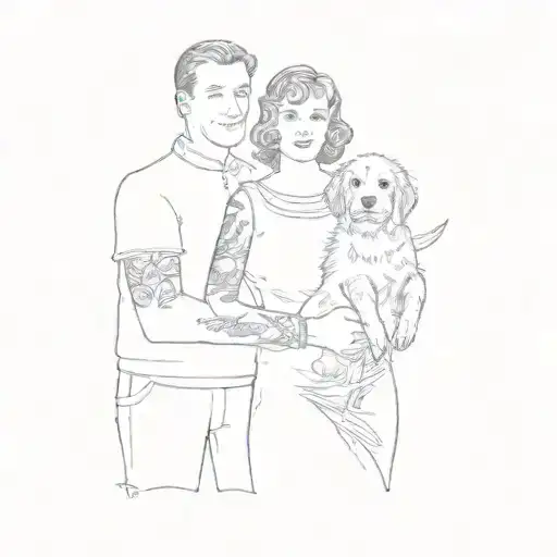 A Couple Holding A Dog