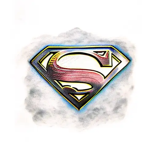 Superman Logo 3D Bursting From Skin