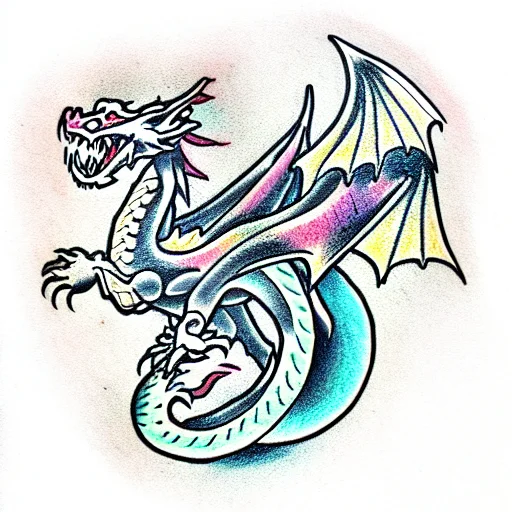 Dragon With Tribal Design