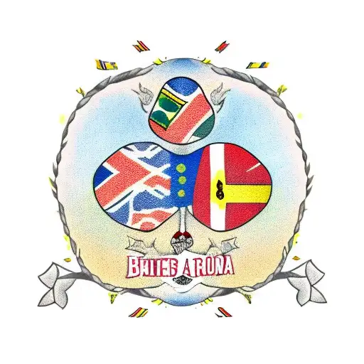 Baobab Tree With South African Flag Colours