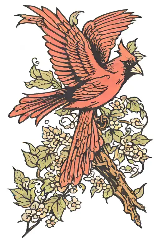 Cardinal Bird Flying