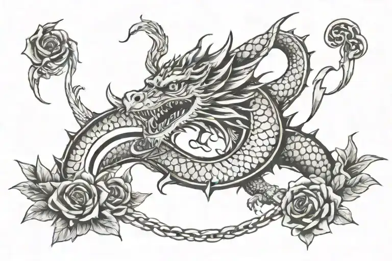 Arm Band Tattoo With Dragon Inside