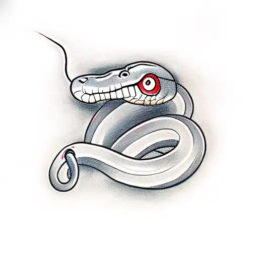 Snake With Red Followers