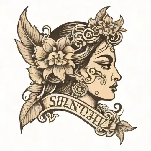 Shanthi Name With Female Face