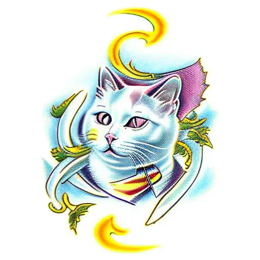 A Yellow White Cat