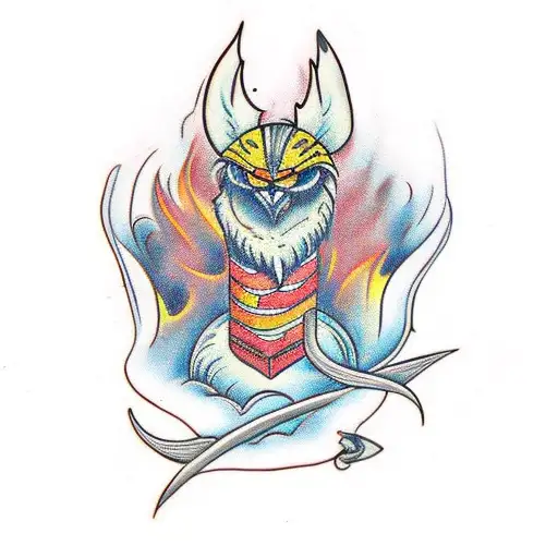 Fenix House On Fire Behind