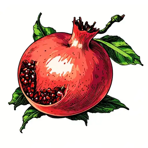 Pomegranate Fruit In Black