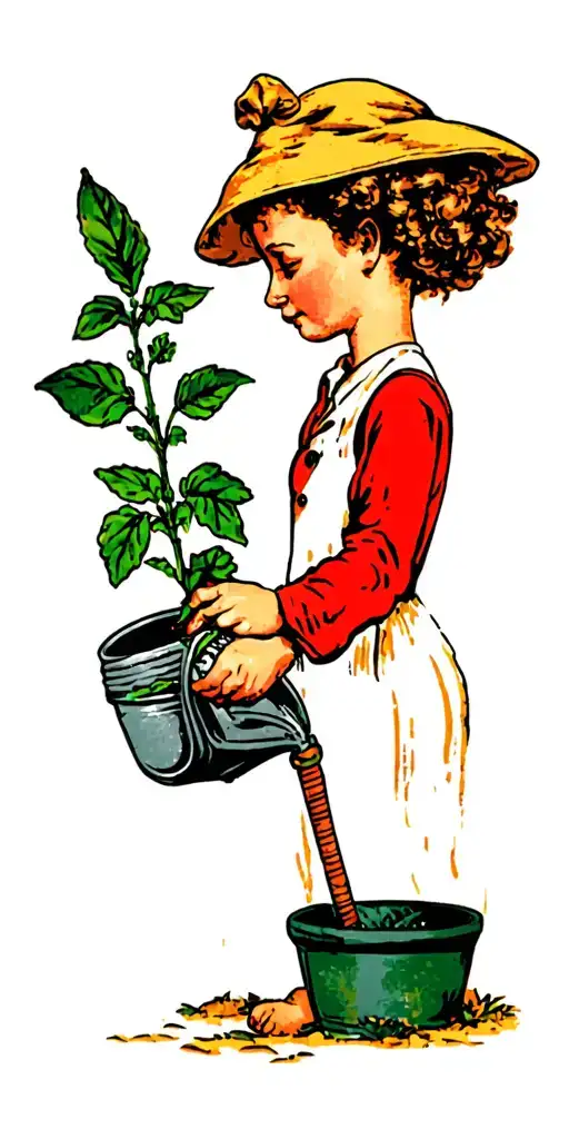 Gardener Watering A Plant