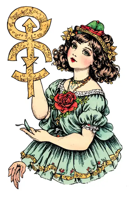 A Girl With A Lucky Symbol