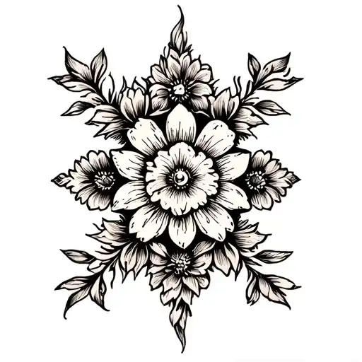 Nude Symmetrical Floral