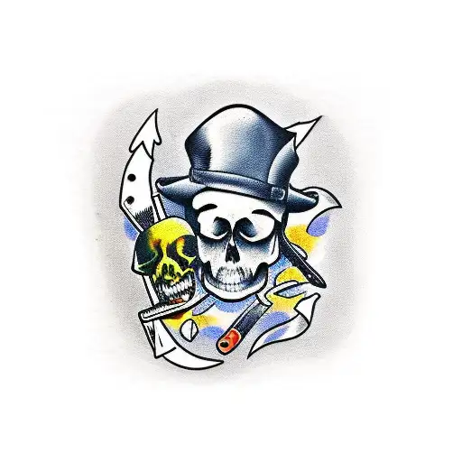 Knife And Skull That Eaten Up World