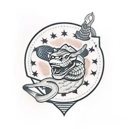 Texas State Shape With A Rattlesnake Wrapped Around It