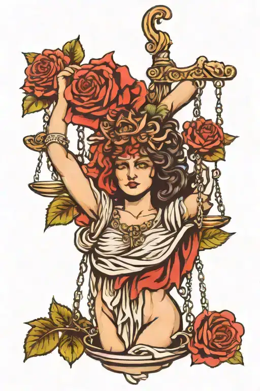 Justitia Roman Goddess Rose