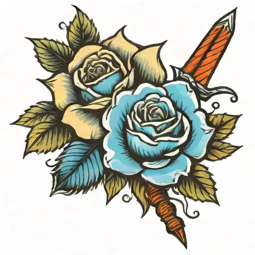 Blue Rose And Dagger