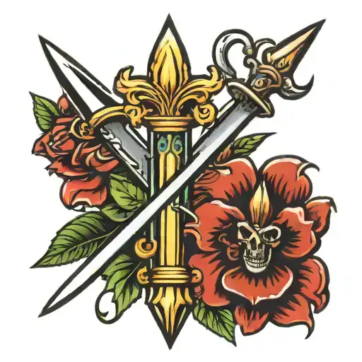Dagger And Fleur De Lis