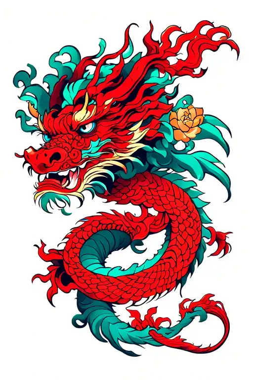 Red Chinese Dragon Wrap
