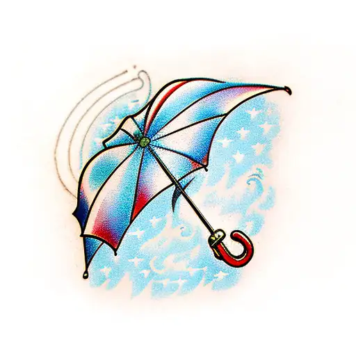 Blue Umbrella On Fire