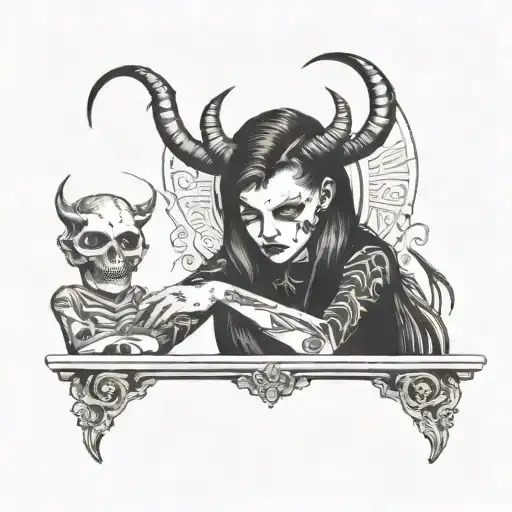 Demon Goth Girl Scratching