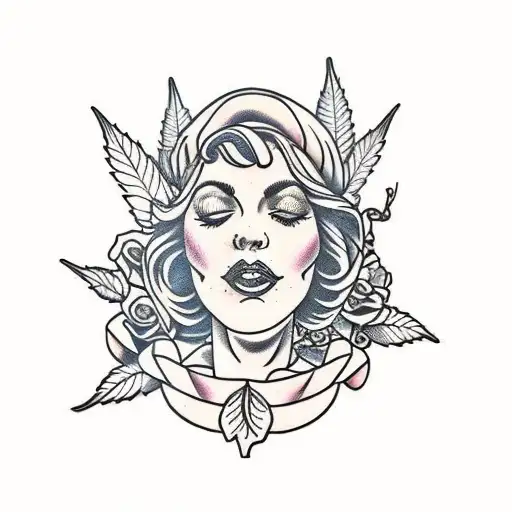 Woman Cannabis Leaf