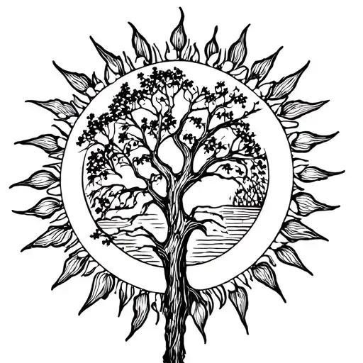 Willow Tree With Sun