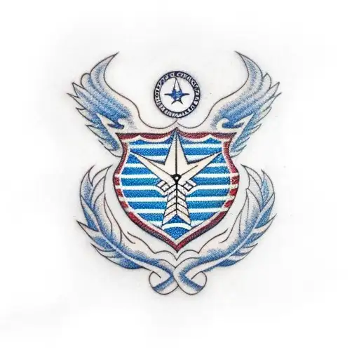 Air Force Symbol With American Flag