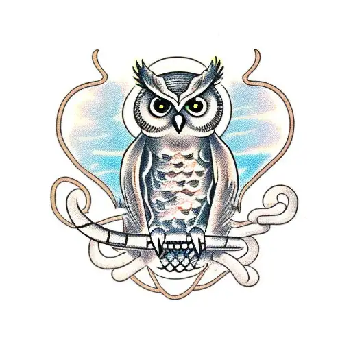Owl With A Snake