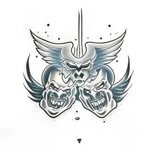 Demon And Angel Fighting