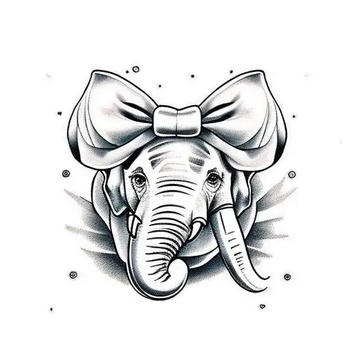 Elephant With A Bow On Its Head