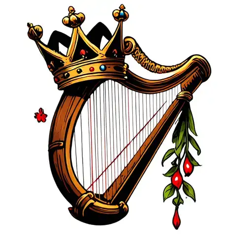 Crown With Harp Surrounded