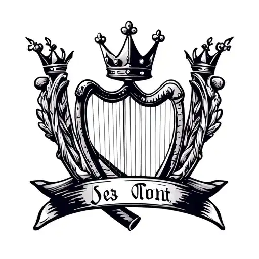 Crown With Harp Surrounded