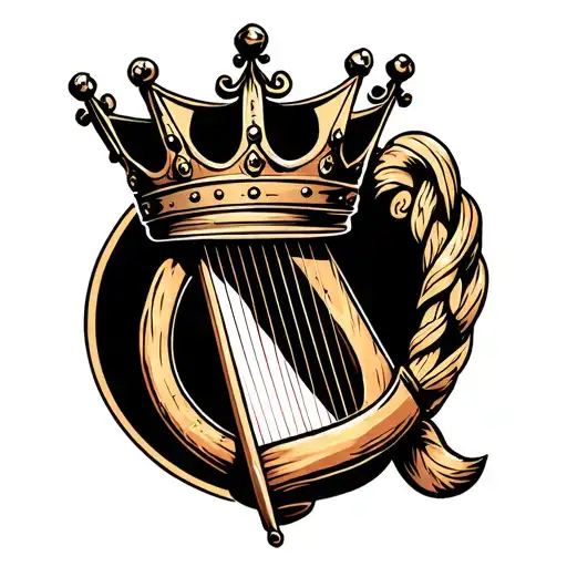 Crown With Harp Surrounded